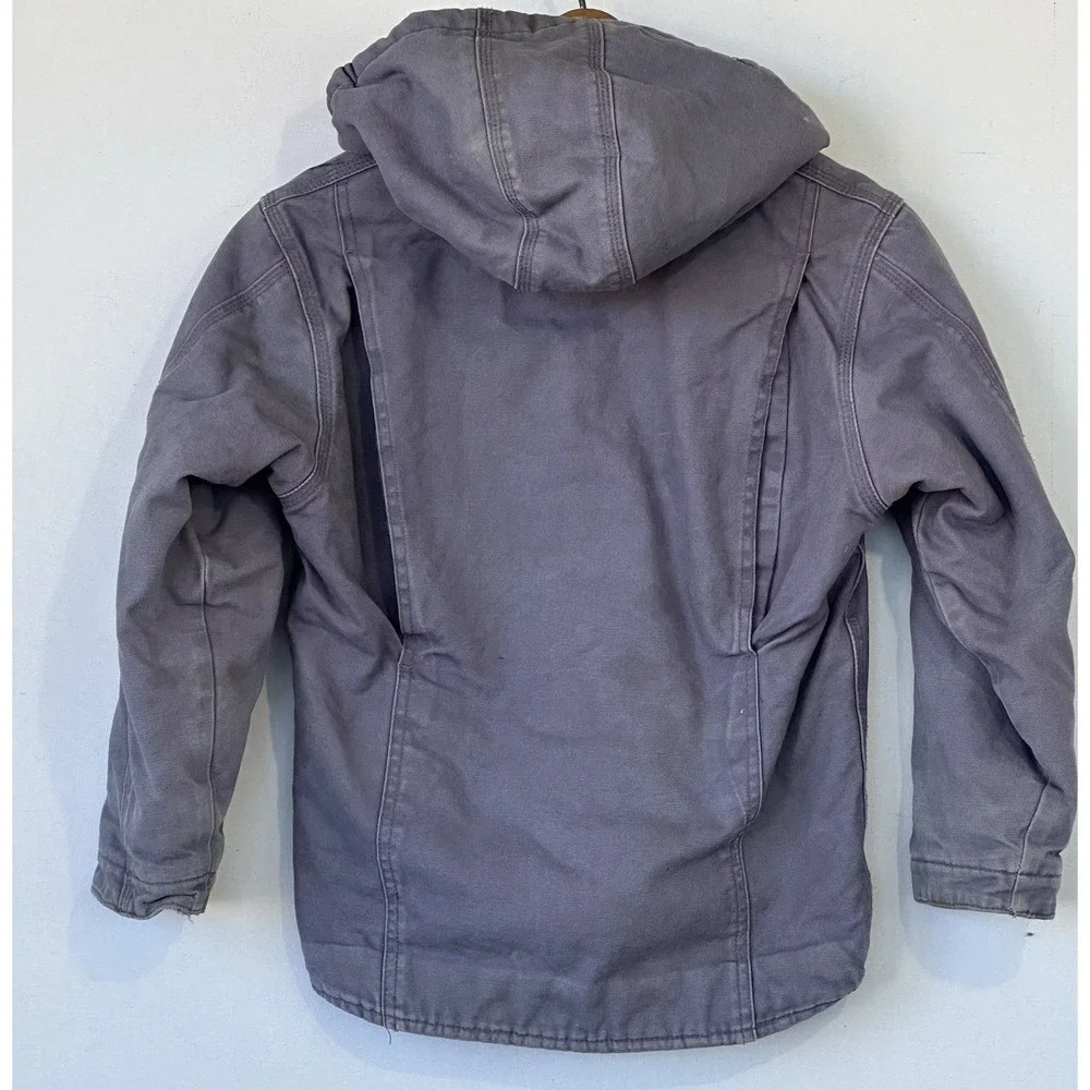 Kid's Blue Mountain Jacket Sherpa Lined Lavender Purple Hooded Youth Sz S 6-8